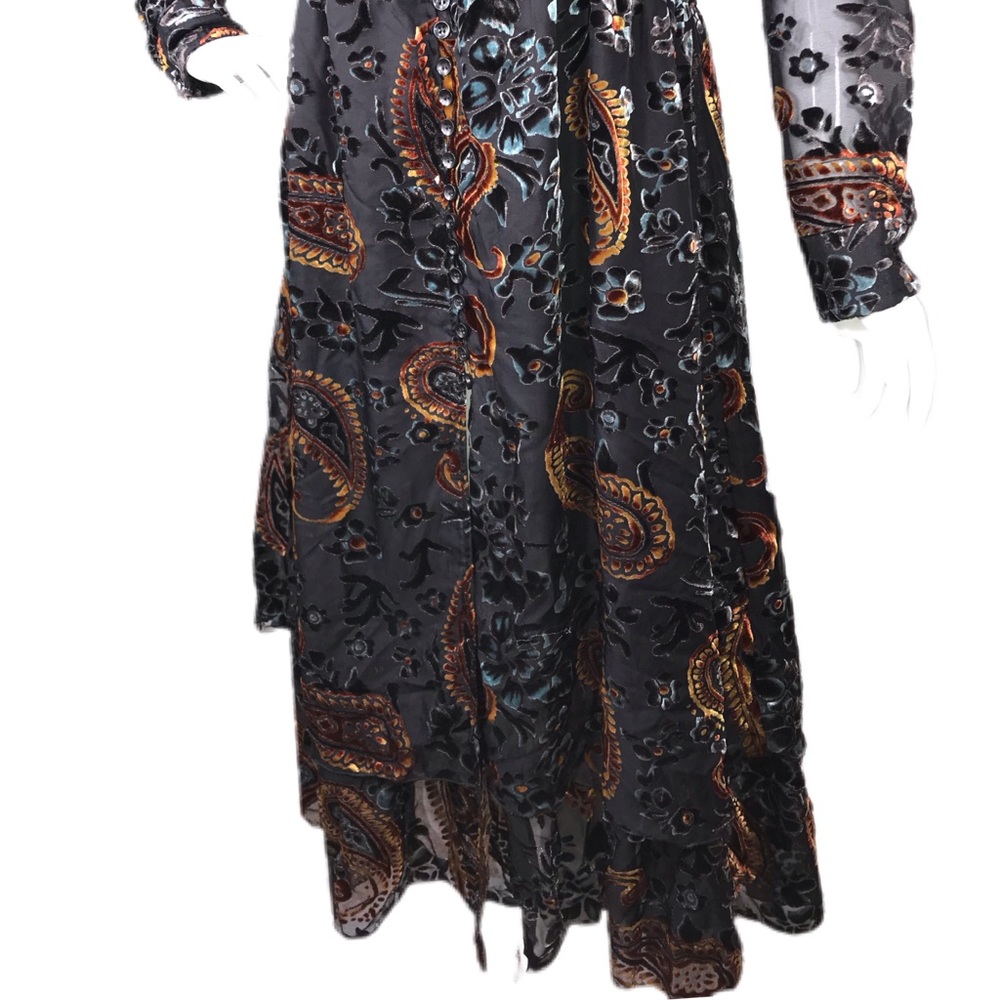 ADORE Small (S) Romantic Velour Mystical Burnout Dress - Picture 5 of 16